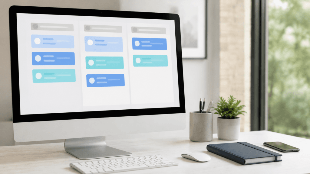 A Simple Lead Follow-Up Workflow for Small Businesses 3 Customer lead follow-up workflow displayed on a desktop monitor